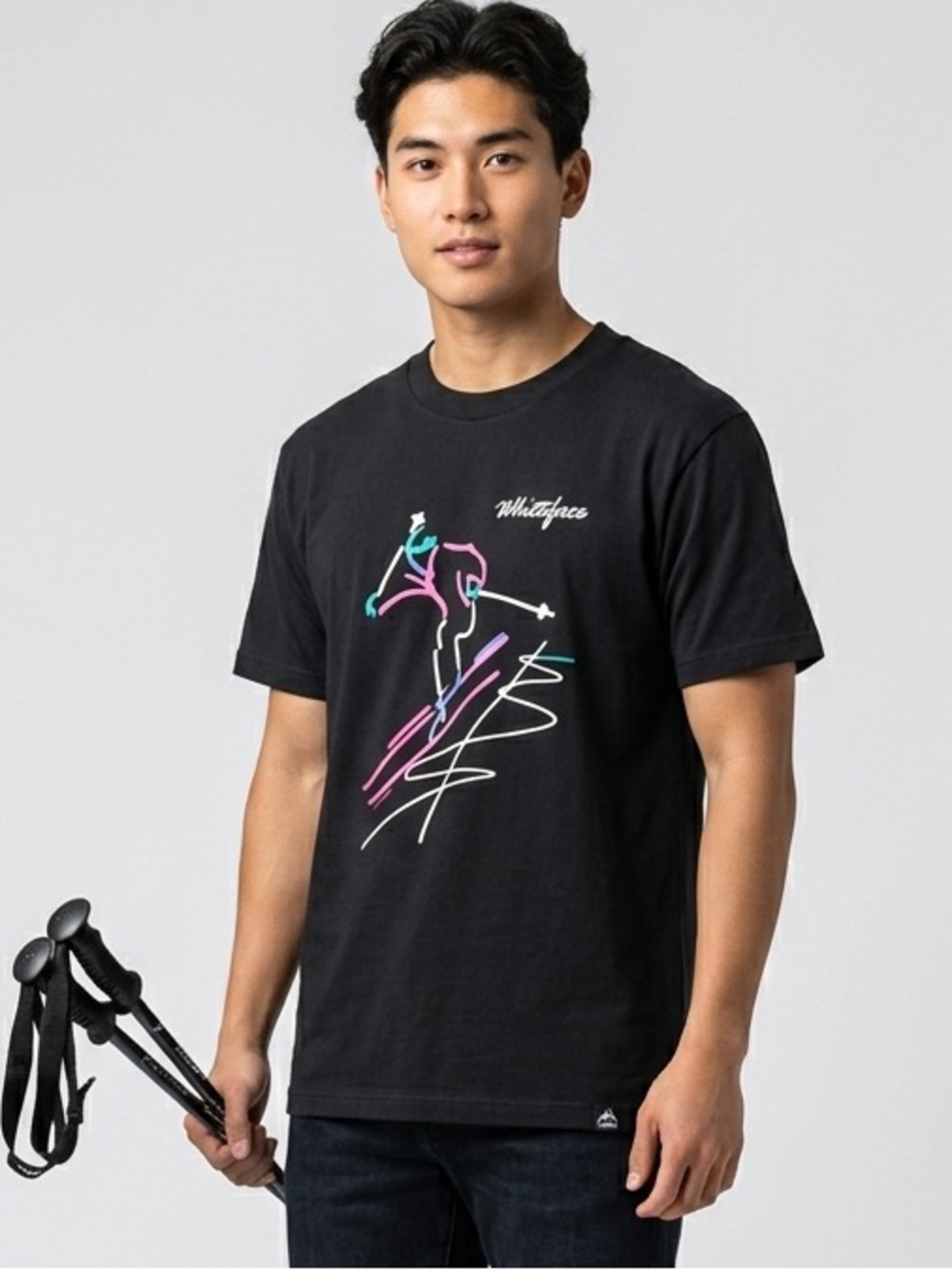Vintage 80s Whiteface Mountain Ski T shirt Neon Graphic Retro Single Stitch